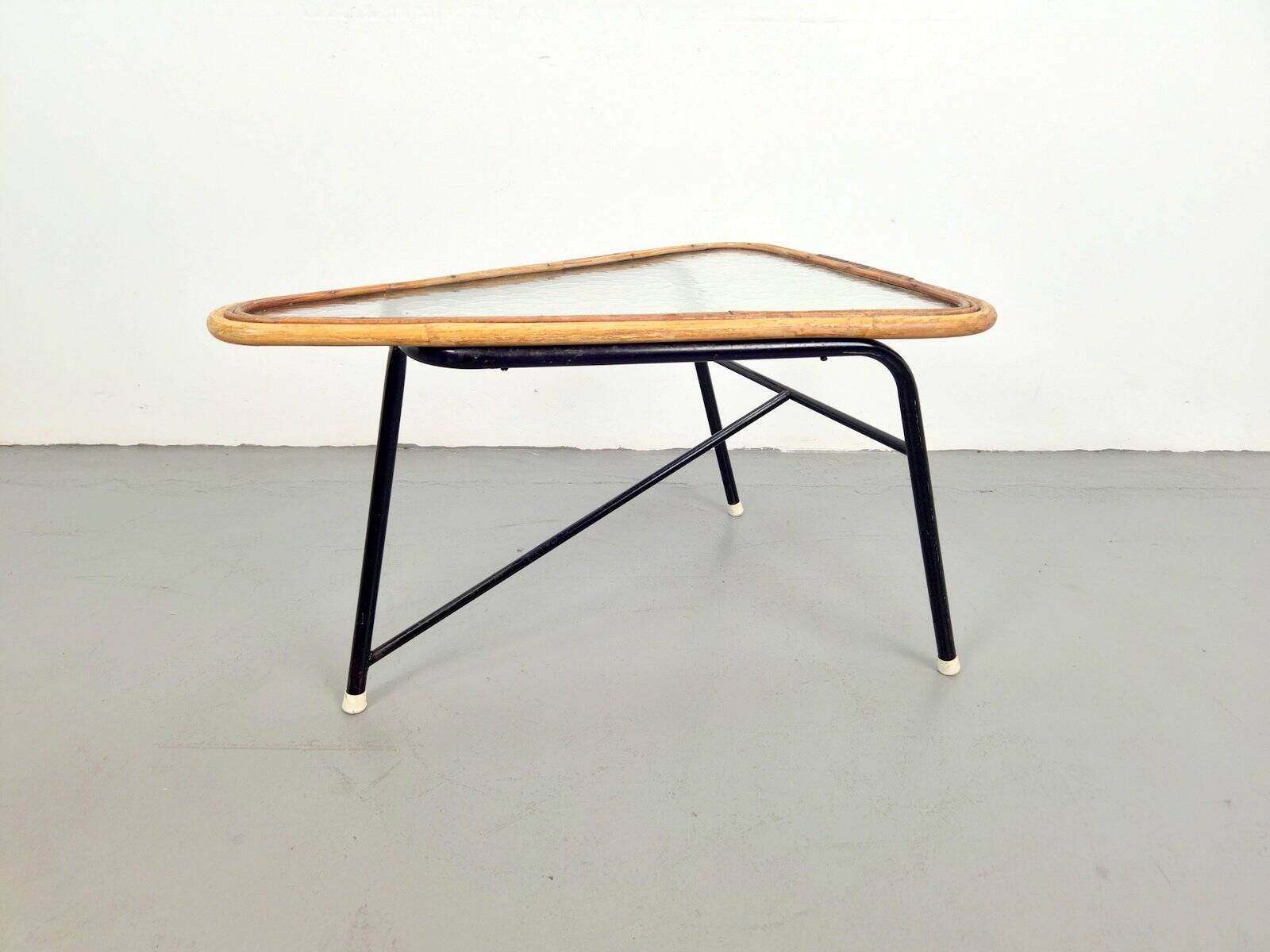 Vintage Rattan Coffee Table attributed to Dirk Van Sliedregt for Rohé Noordwolde, 1960s