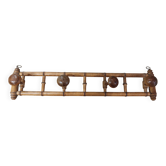 Bamboo wall-mounted coat and hat rack