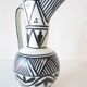 Ceramic tea set Moroccan black white antique