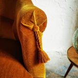 Golden fringed toad armchair