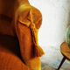 Golden fringed toad armchair