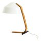 Original Space Age 1960s plywood table lamp with plastic shade by Temde
