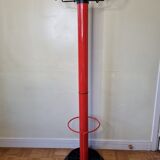 Coat rack in orange lacquered metal published by Seccose, 80s