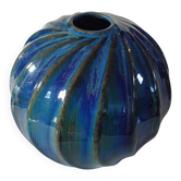 Art Deco Stoneware Ribbed Ball Vase by Alphonse Cytère  - Rambervillers