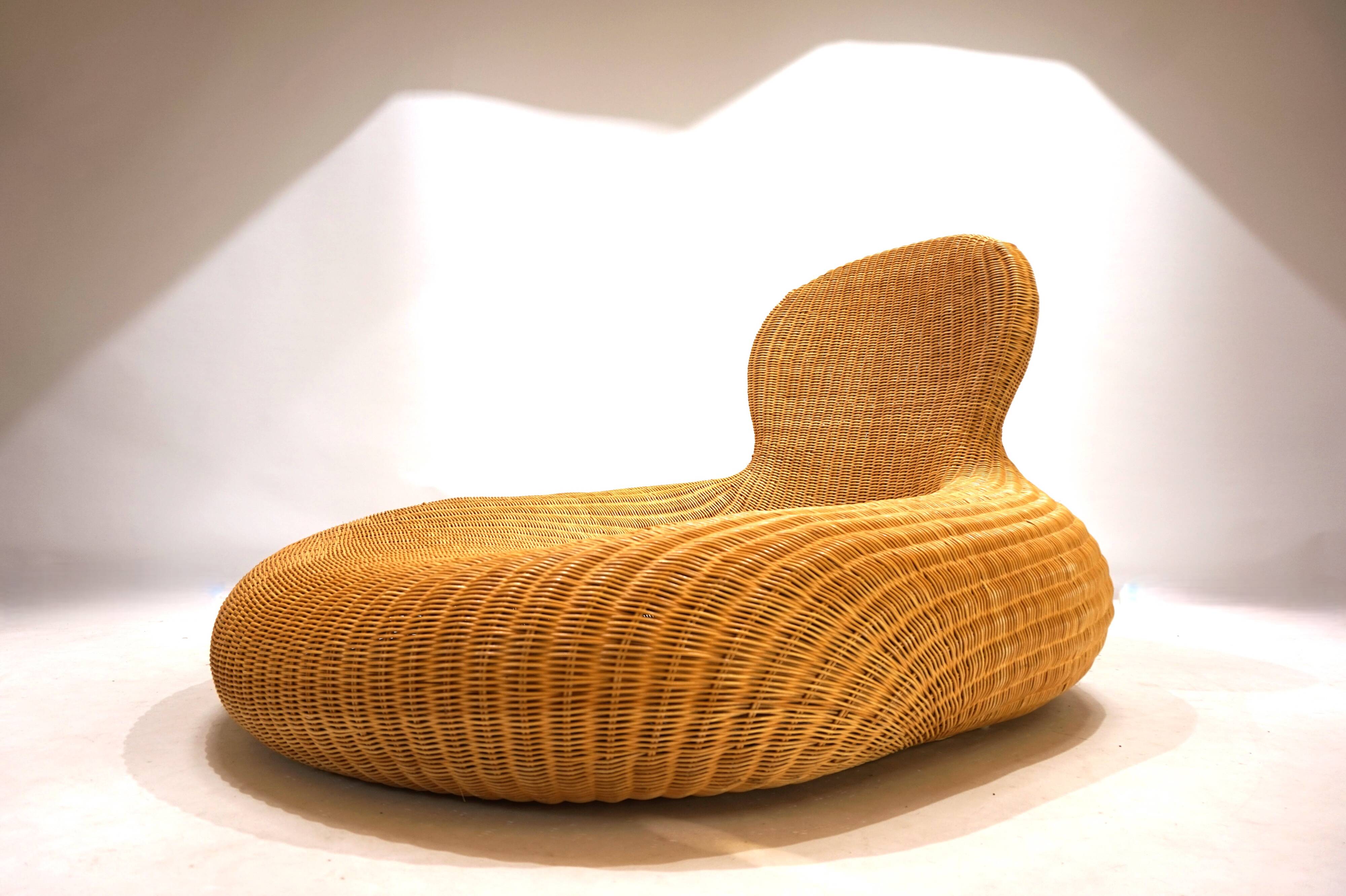 Fauteuil Storvik en rotin par Carl Öjerstam pour Ikea, 2001