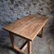 Vintage pine kitchen table or desk with two drawers – 1950s