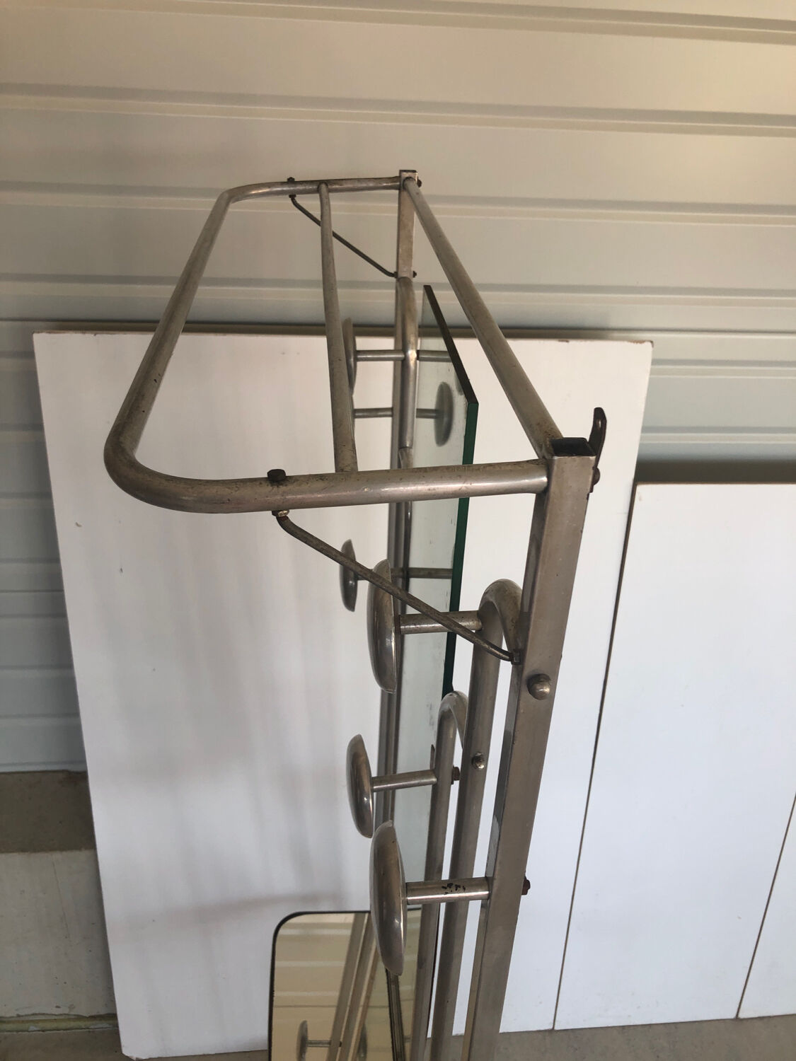 Vintage aluminum coat rack