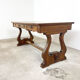 Vintage mahogany harp base desk table with drawers