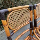 4 bamboo chairs and cannage