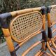 4 chaises en bambou et cannage