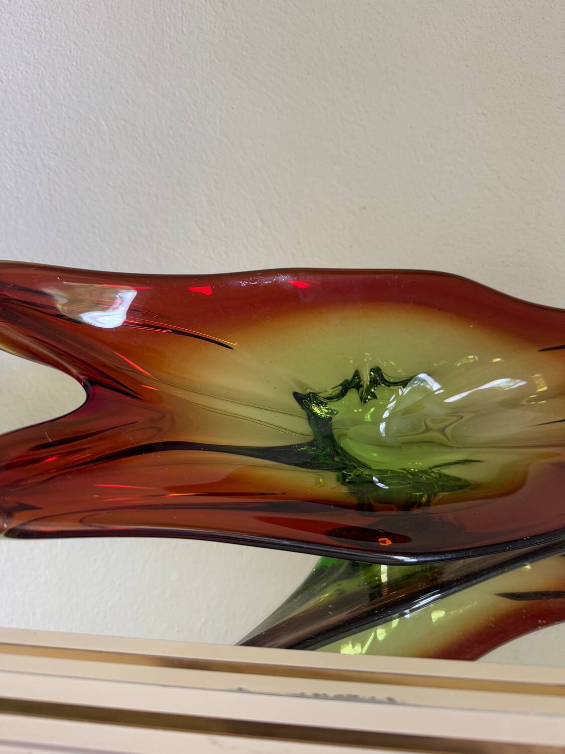Large Murano crystal bowl from the 60s