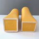 Asa selection vases "Faces" yellow, set of 2 ceramic vases, 90's