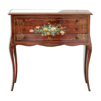 Decorative chest of drawers with floral patterns