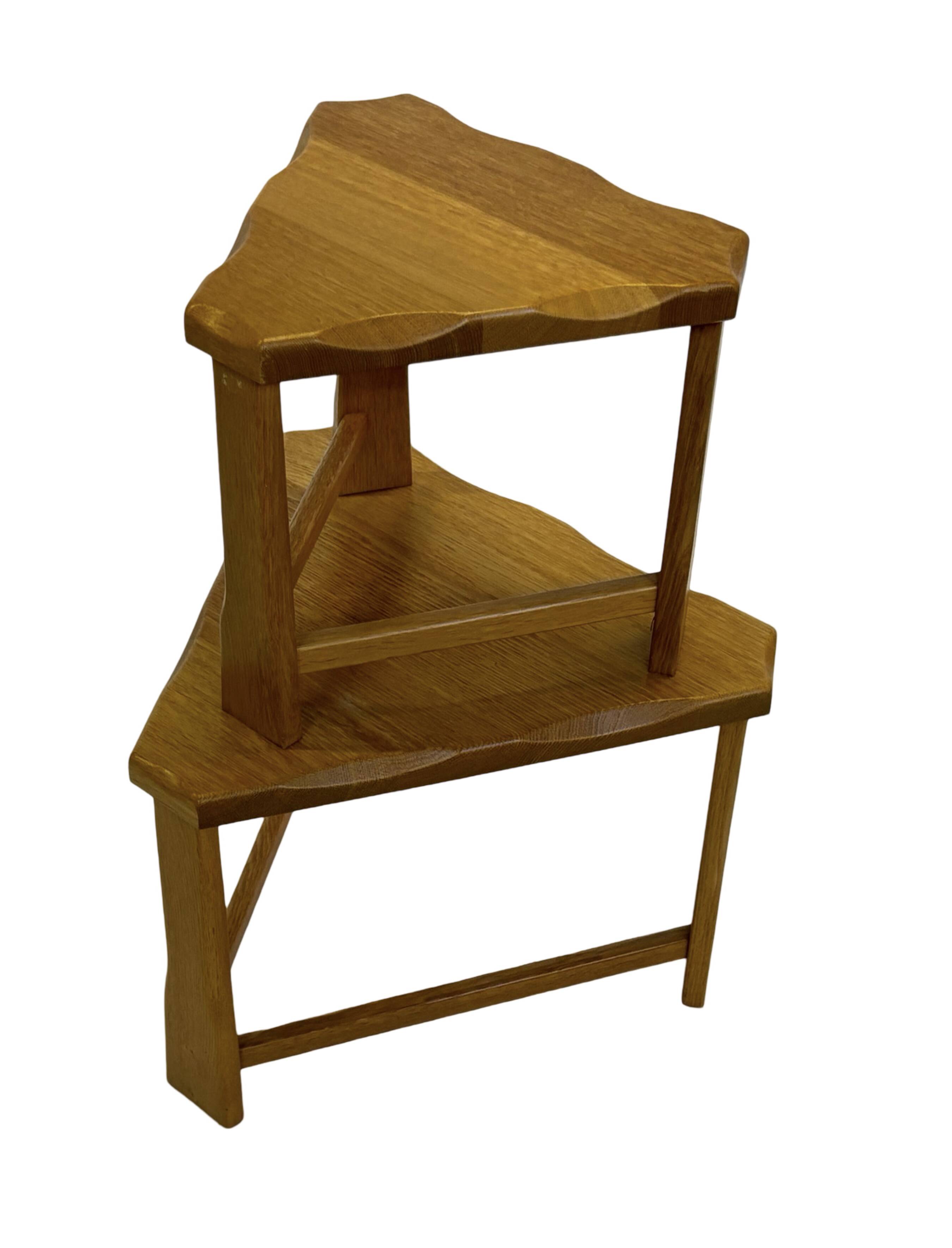 Vintage Scandinavian side tables made of solid wood circa 1970s