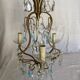 Lustre 3 lumières bronze, cristal et verre de Murano