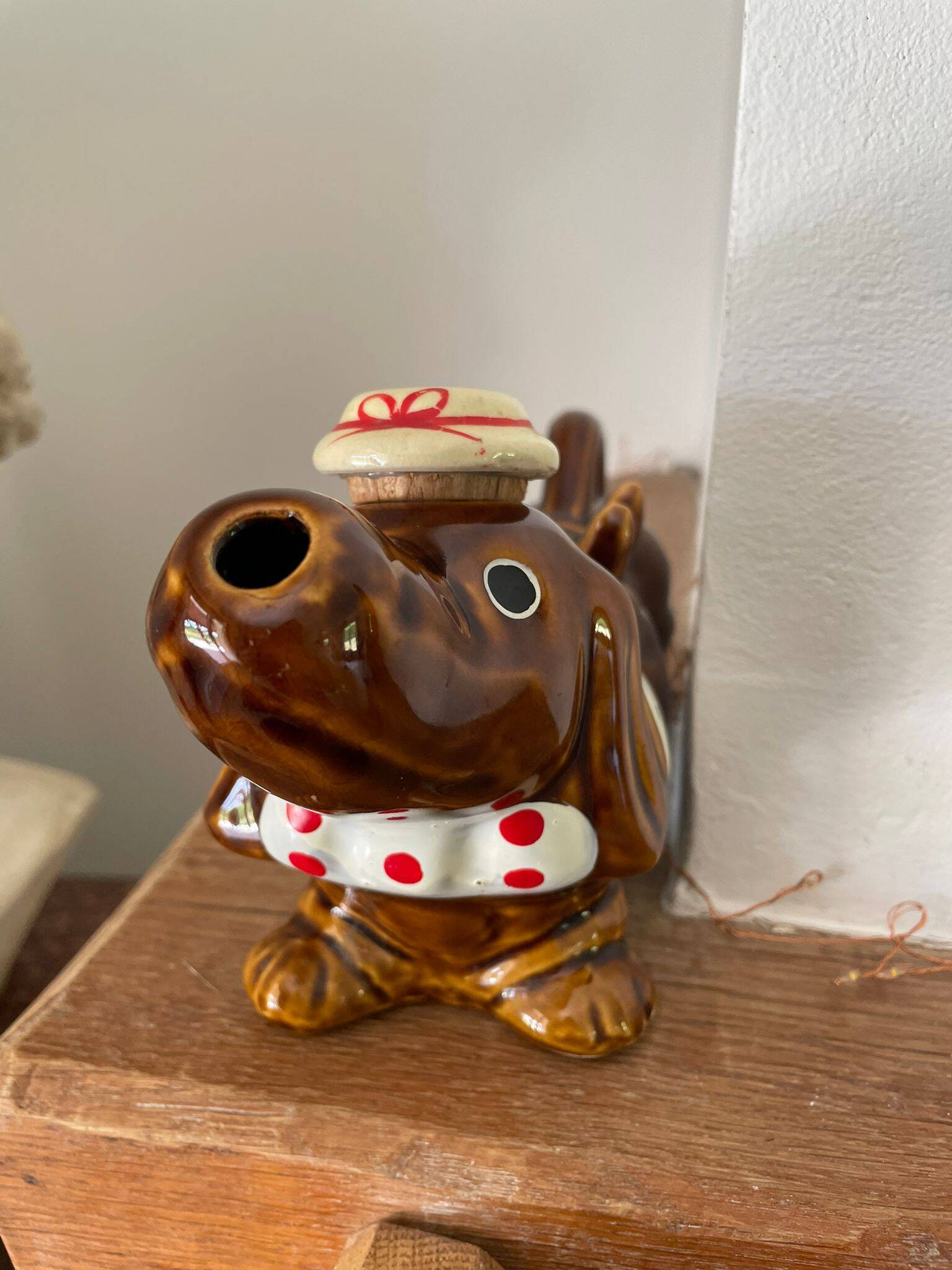 Kitsch dog-shaped carafe