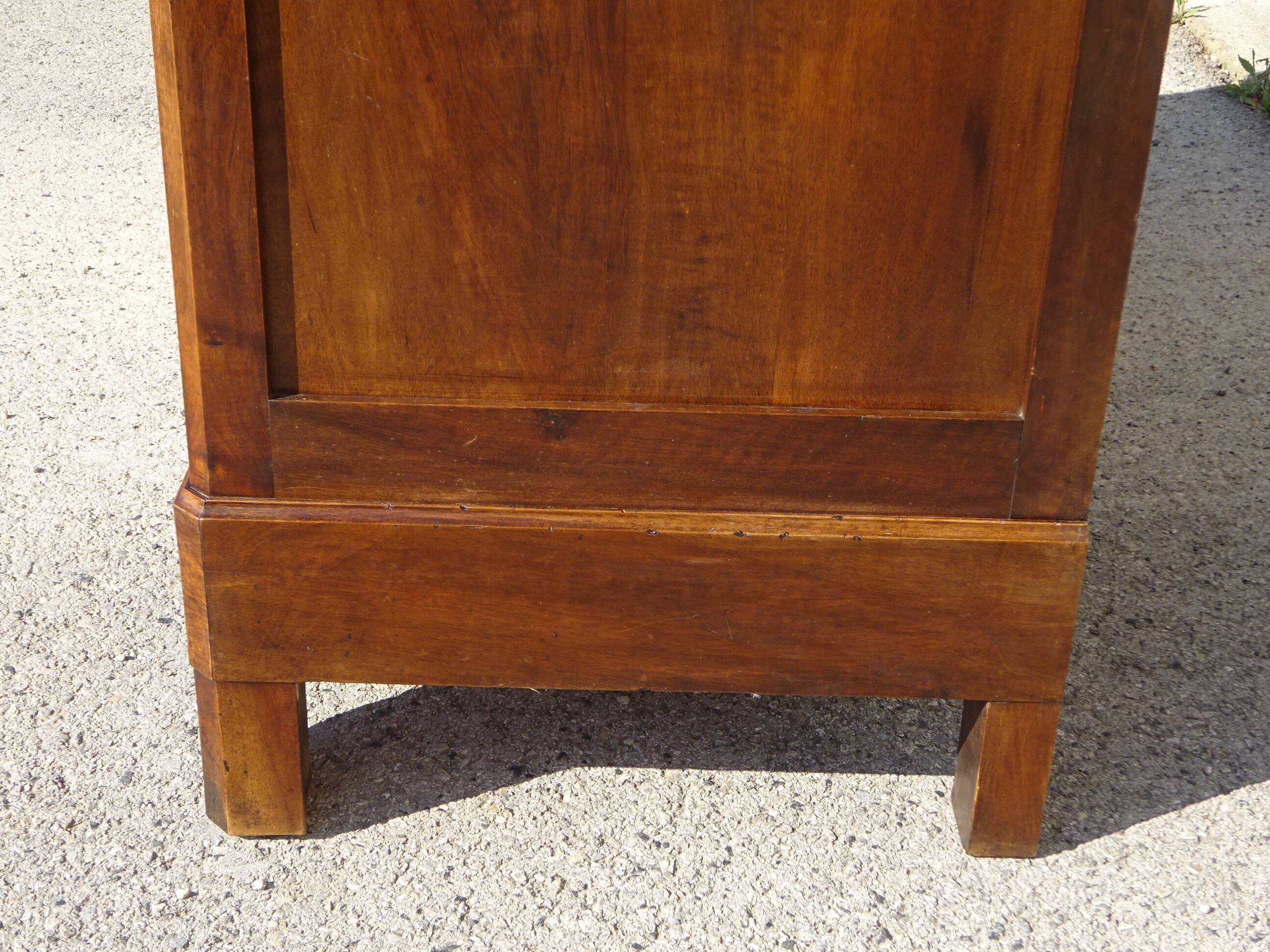 Large Louis Philippe wardrobe in solid walnut