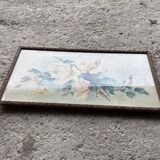 Old watercolor under glass