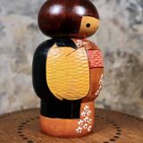 Sosaku Kokeshi colorée par Bitoku, Japon, 1970s