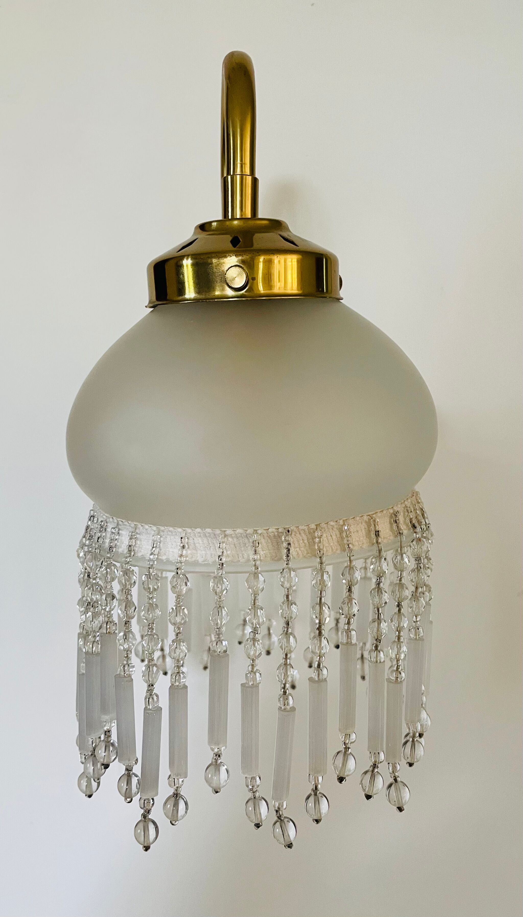 Vintage brass gooseneck wall lamp