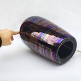 Iridescent ceramic table lamp 1970s vintage italian glazed