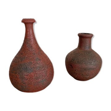 Ensemble de 2 objets sculpturaux en poterie d’atelier Gerhard Liebenthron, Allemagne, années 1970