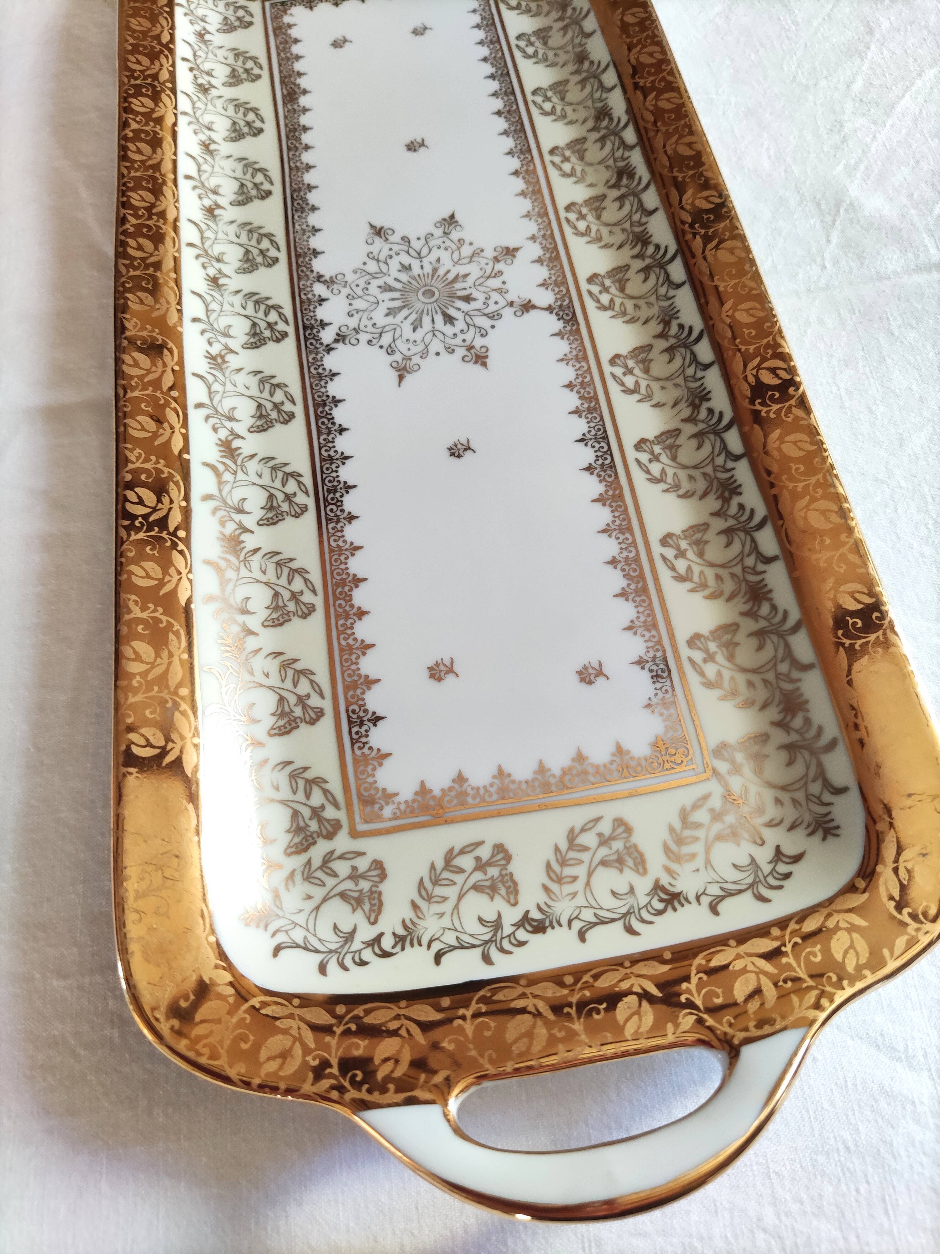Rectangular porcelain cake dish B and C / Limoges