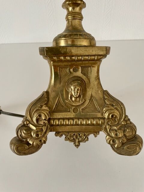Lamp pique candle gilded bronze 60 cm, nineteenth century.