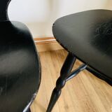 Set of 3 black Baumann eye model chairs