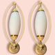 Appliques italiennes en verre opalin