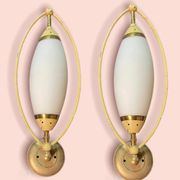 Italian opaline glass sconces