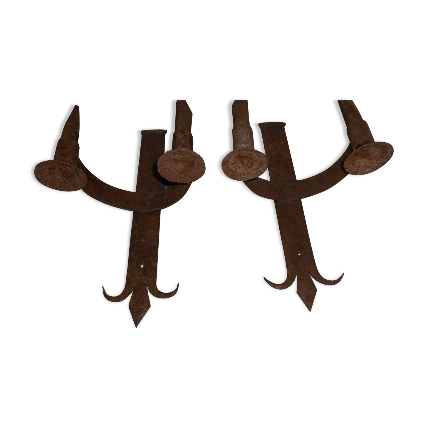 Pair of iron wall sconces