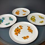 Lotus arcopal 4 assiettes vintage