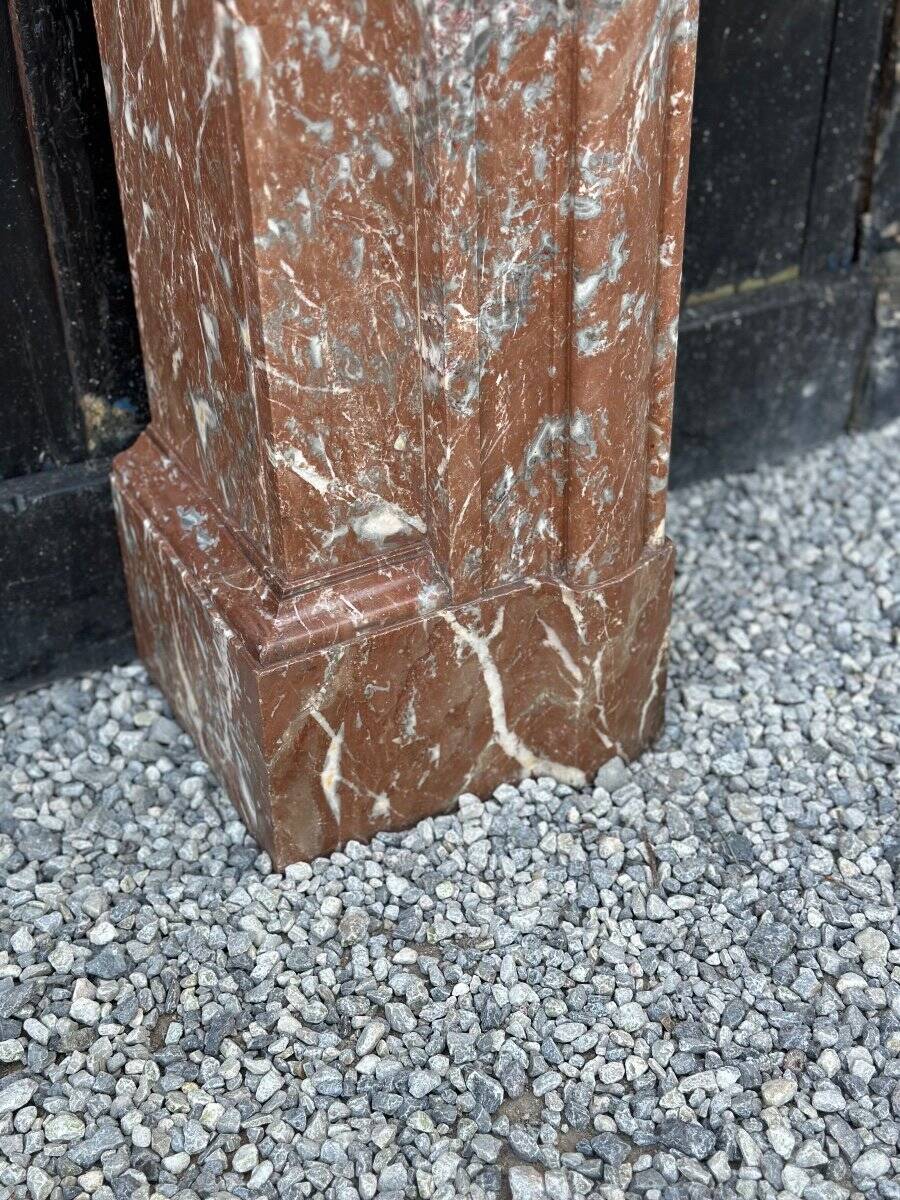 Napoleon III Louis XIV Style Fireplace In Red Rance Marble Circa 1880