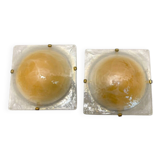 Murano Glass Flushmounts Set of 2