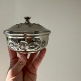 Antique silver-plated box with floral decoration