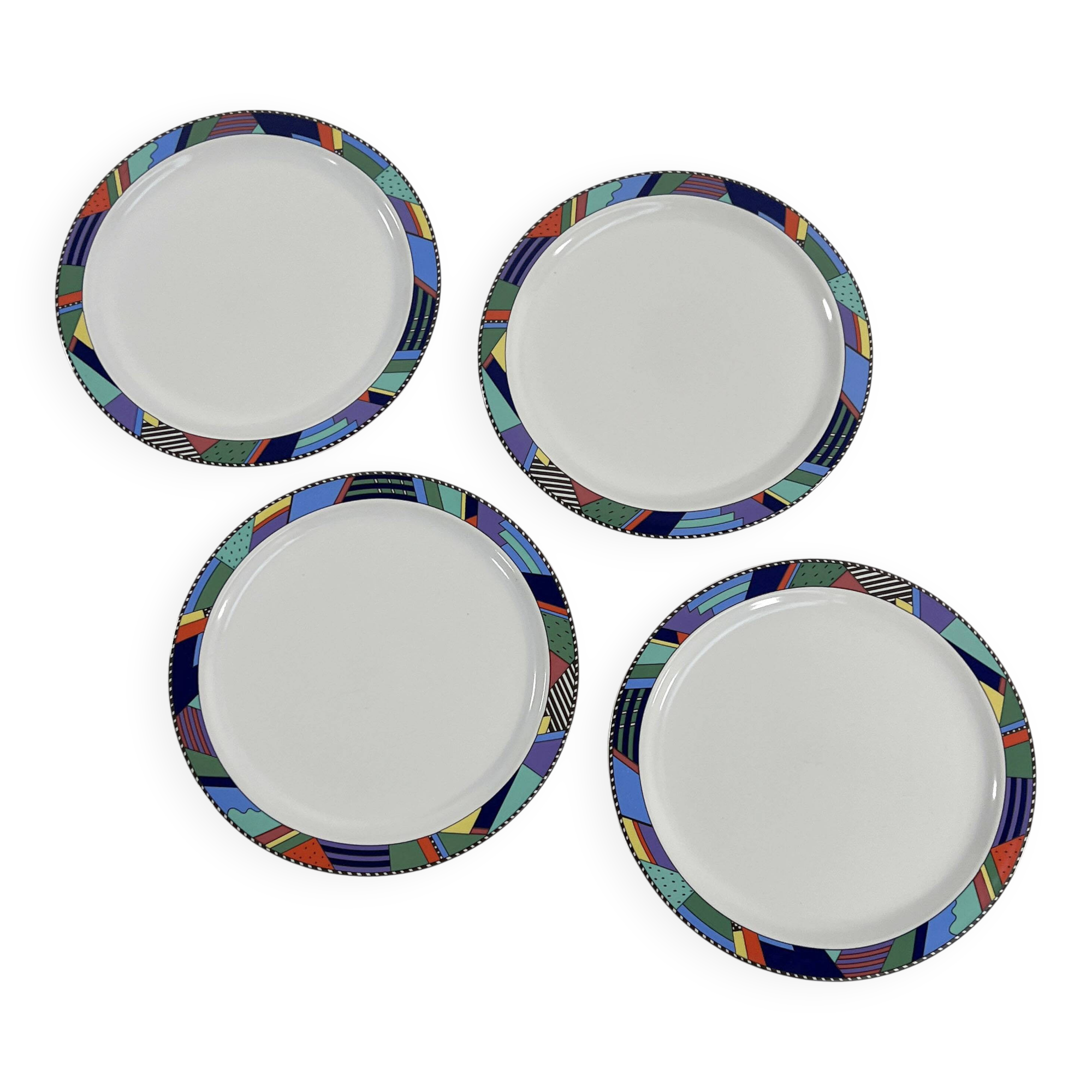 Lot de 4 assiettes Scenario Metropol de Barbara Brenner pour Rosenthal, 90