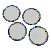 Lot de 4 assiettes Scenario Metropol de Barbara Brenner pour Rosenthal, 90