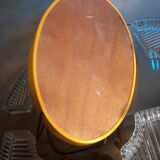 Vintage apero tray, moulded glass, wood and black steel, mirror some natural wear stains.
