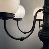 Vintage "Lamppost" in opaline and wood 6 fires