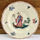 6 anciennes assiettes creuses à soupe decor au chinois Sarreguemines
