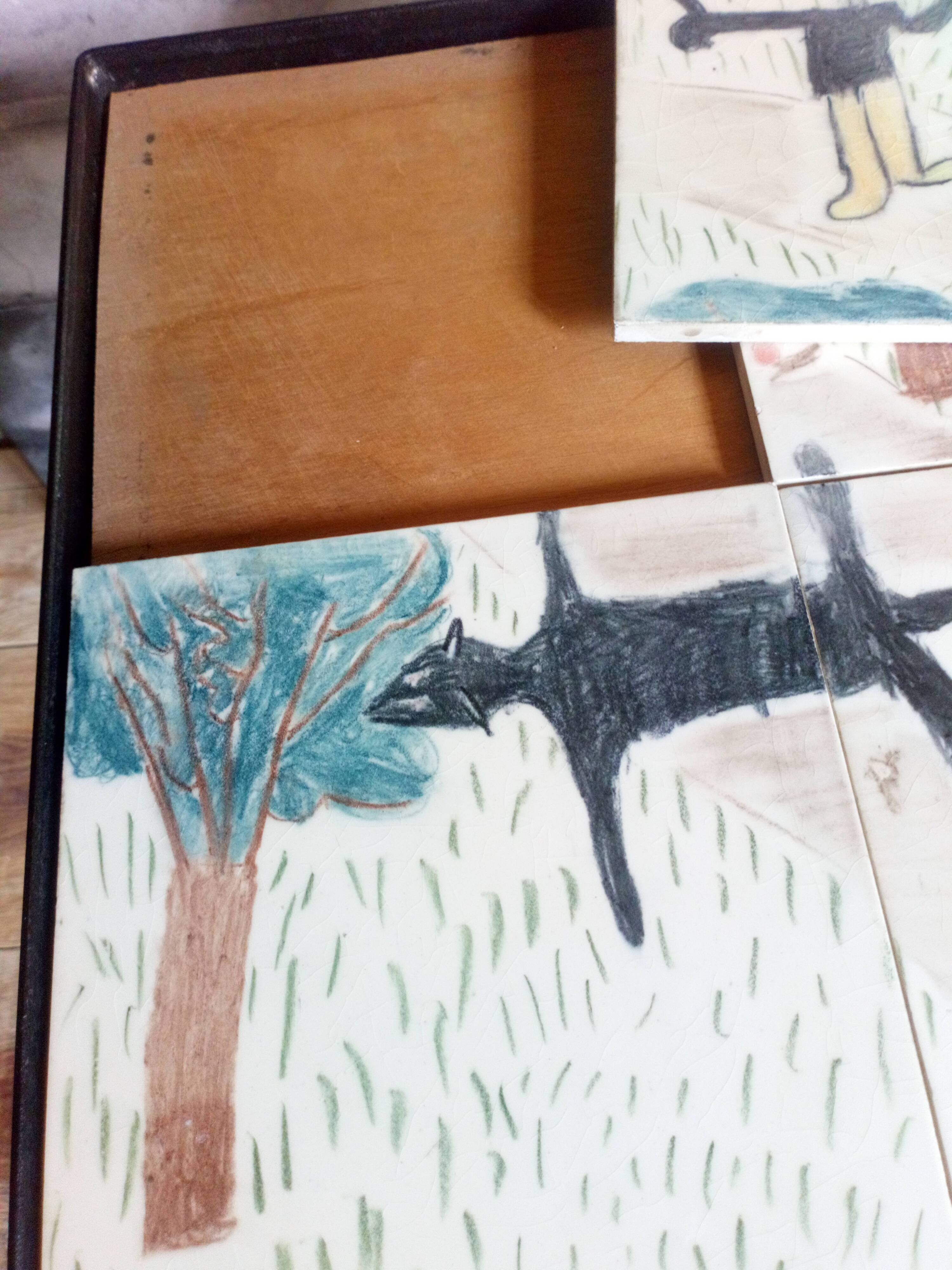 50s metal side table