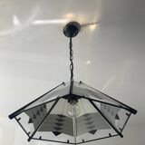 Post Modern pendant light in metal and glass