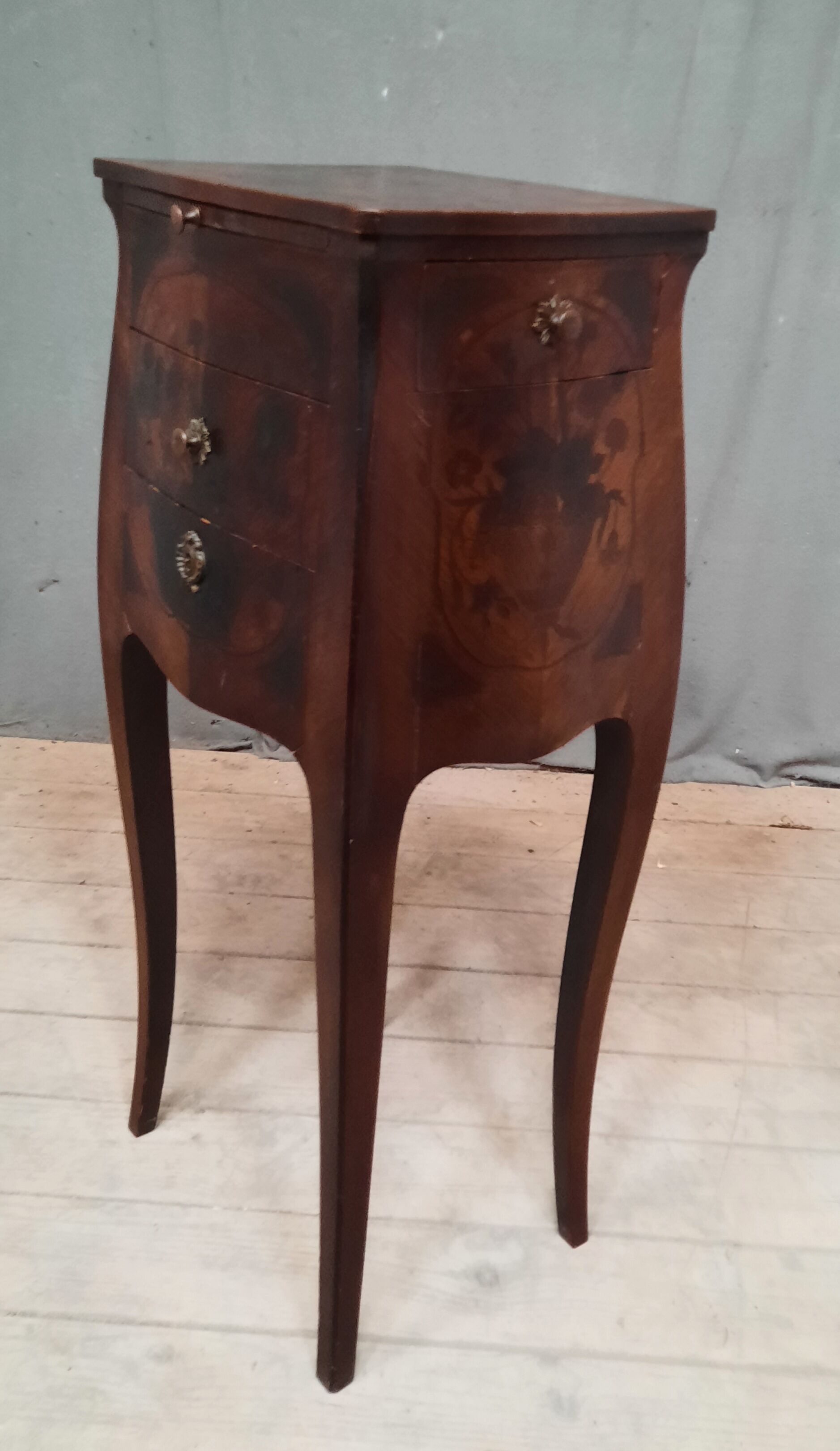 Louis XV style marquette bedside table