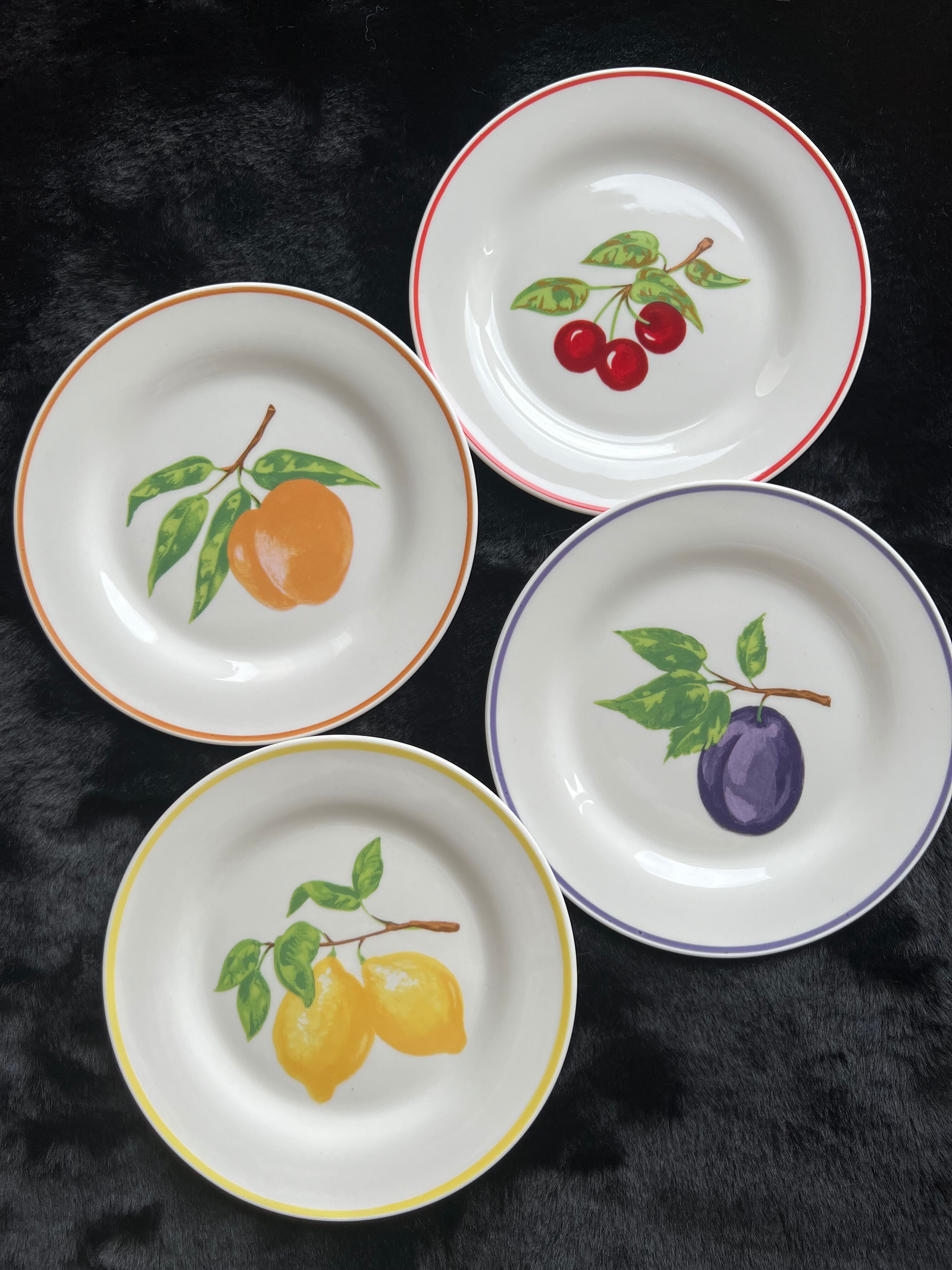 Plat Creux Arcopal Vintage décor de Fruits
