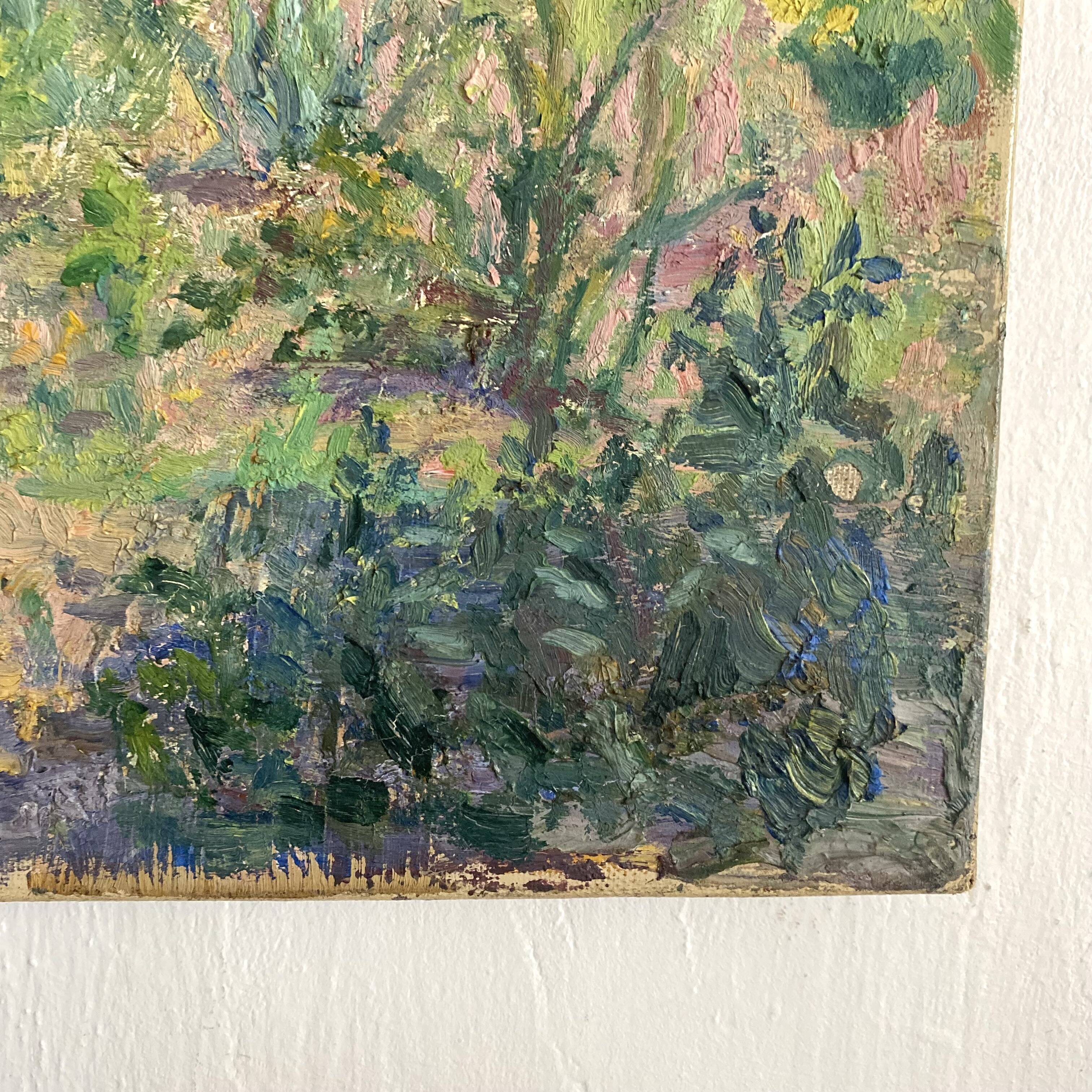 Southern landscape painting, canvas on stretcher