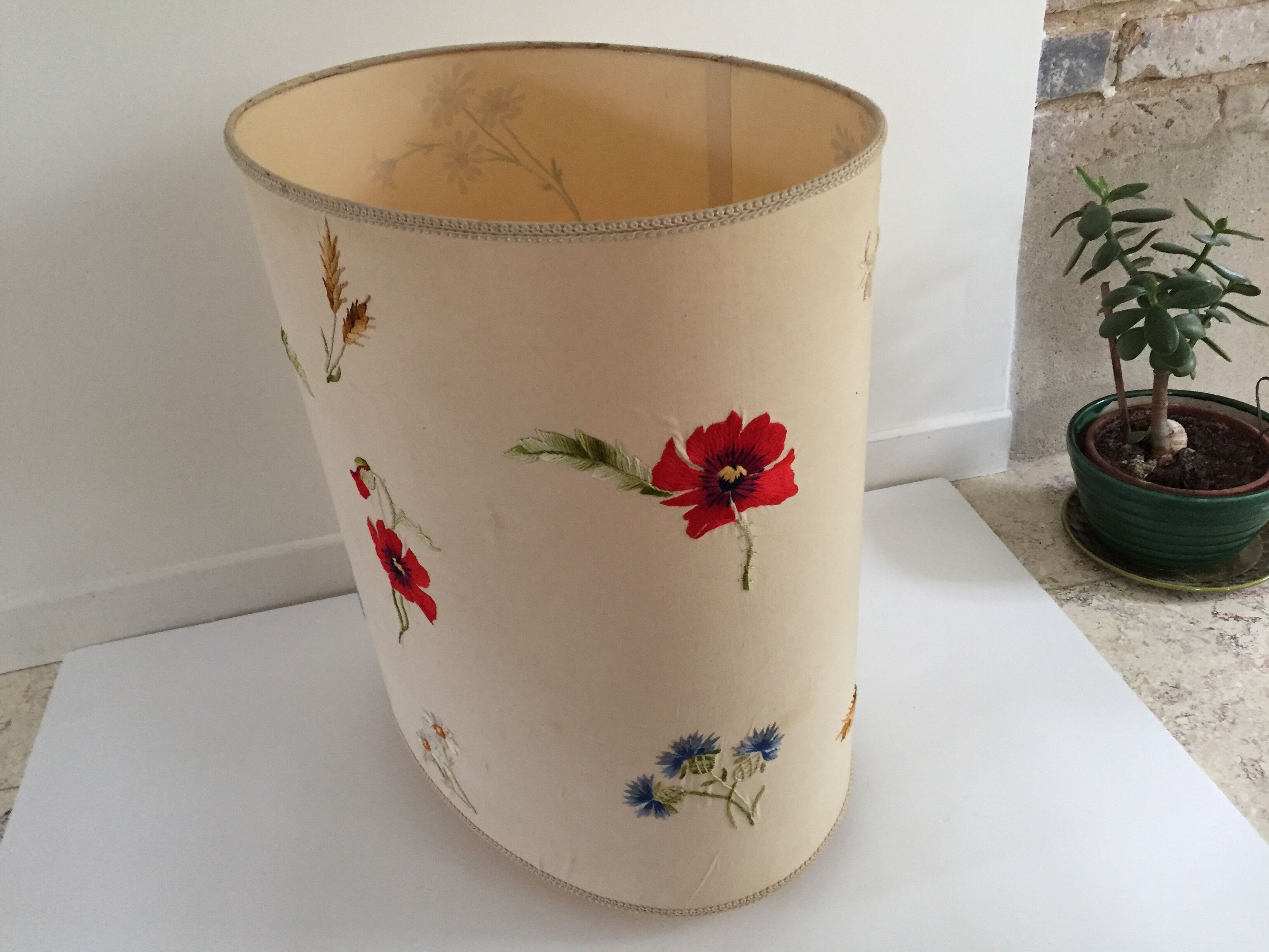 Handmade vintage oval lampshade