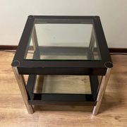 Modern coffee table with glass shelves, 1970s