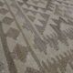 Tapis Kilim kaki-brun, laine afghane tissée à plat, tapis tribal géométrique fait main