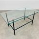 Coffee table 50s glass metal brass sofa tip